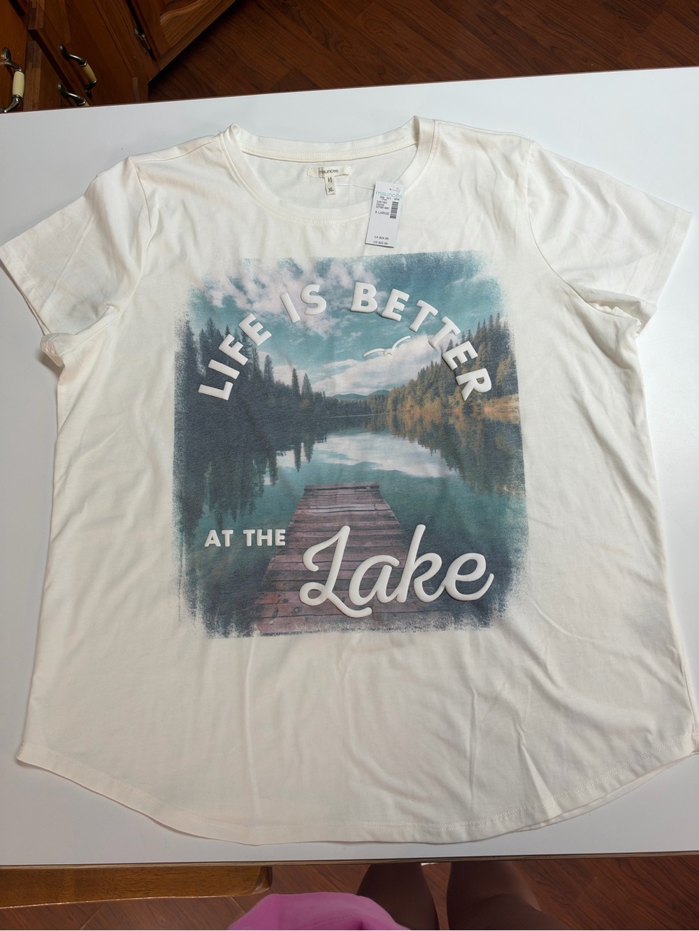 Women’s Maurice’s Life Is Better at the Lake Graphic Tee - White NWT